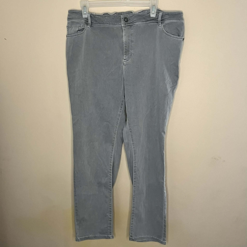 J Jill Denim Authentic Fit Gray Slim Ankle Size 18